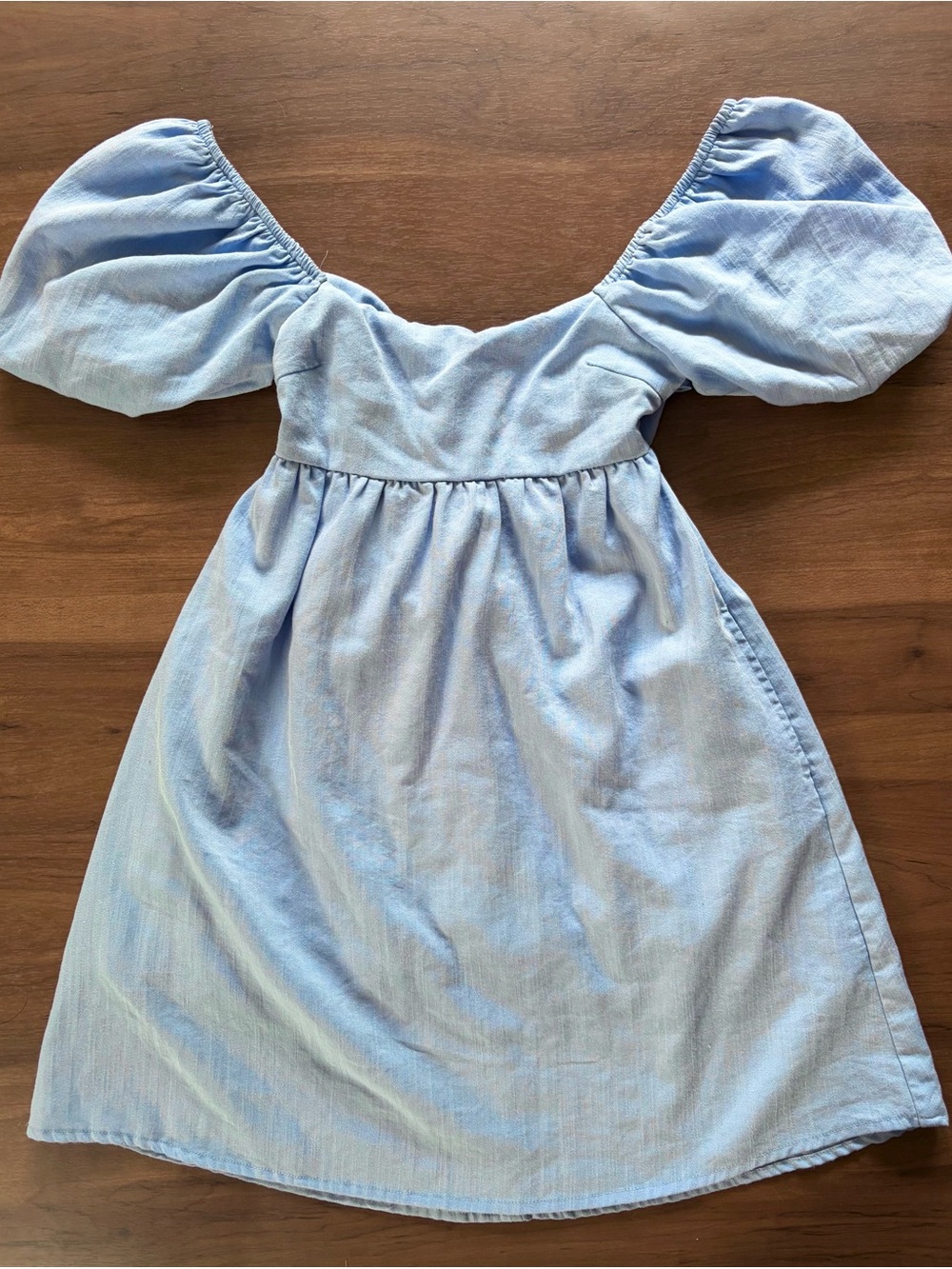 Girls Light Blue Puff Sleeve Dress - Brand Franki
